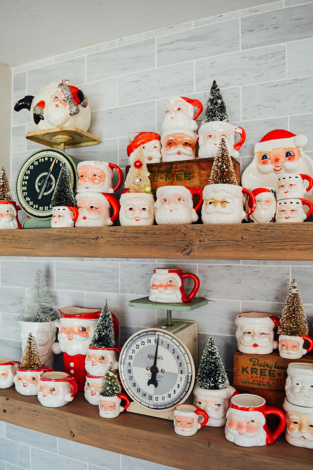 vintage Santa mugs