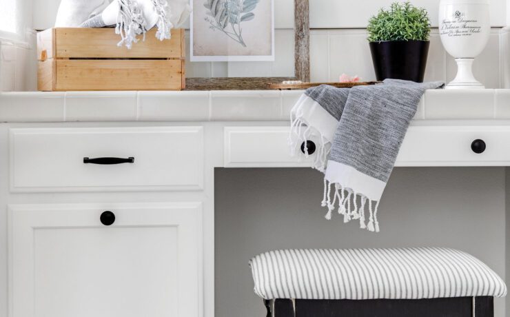 black and white patterned floor