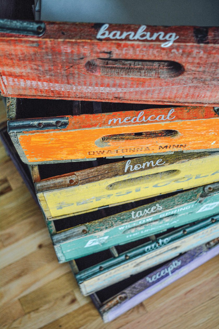 painted vintage soda crates