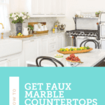 How to Get Faux Marble Countertops pin