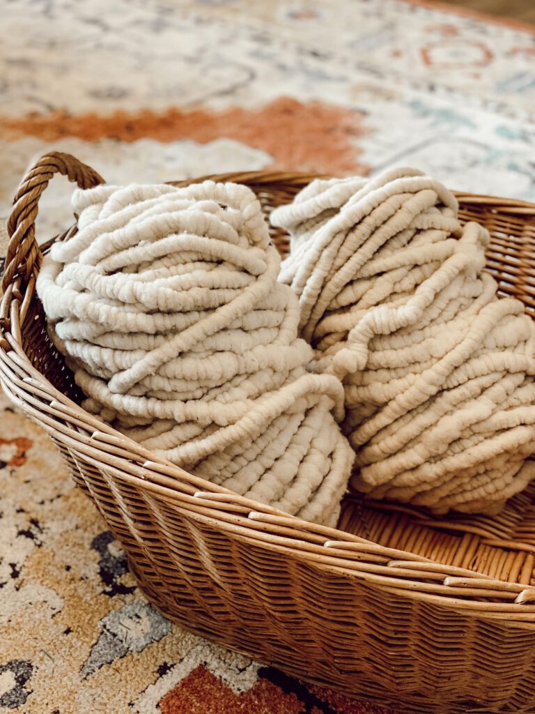 un-dyed wool yarn