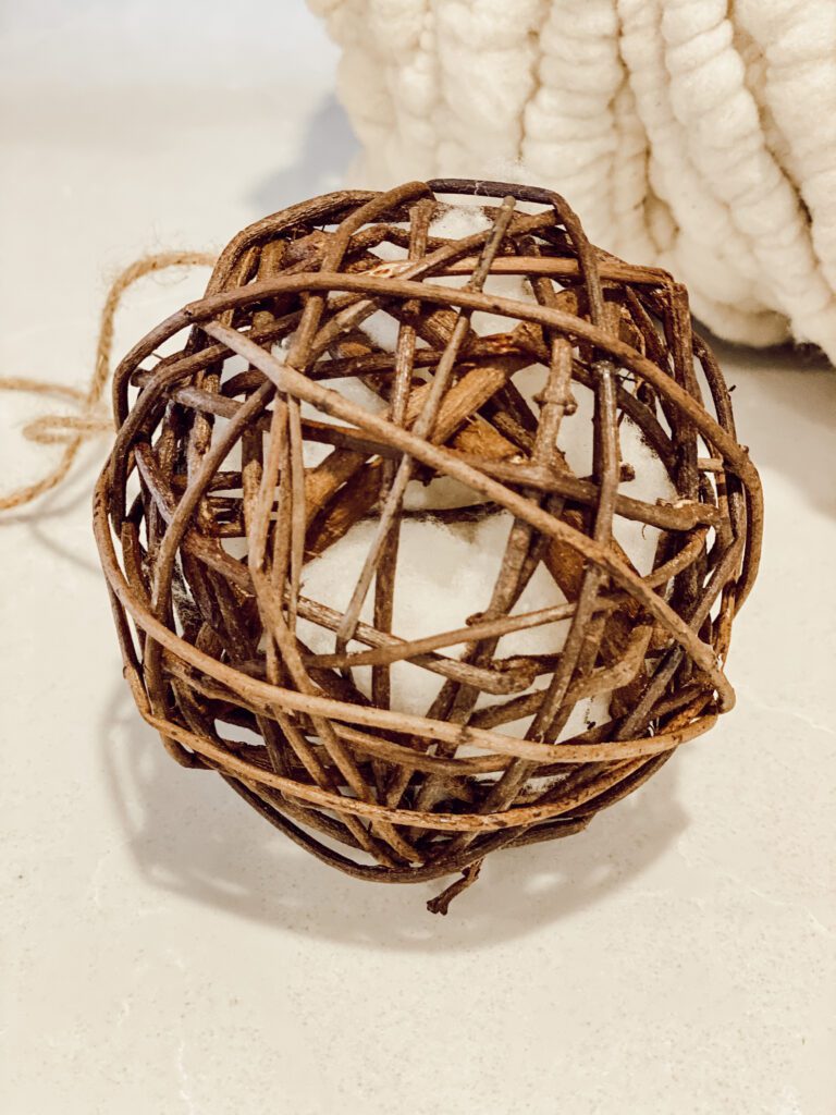 nesting ball with wool