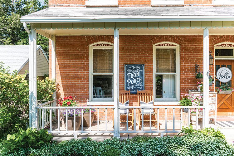 front porch in historic utah home