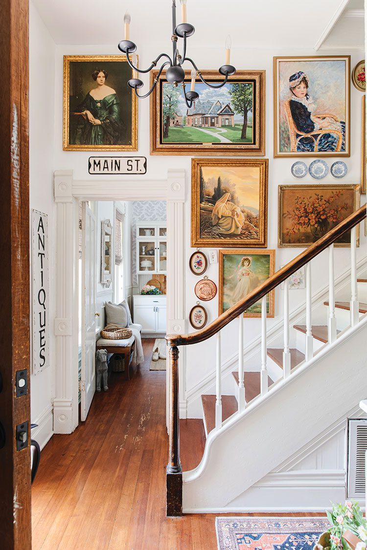 stairway with gallery wall