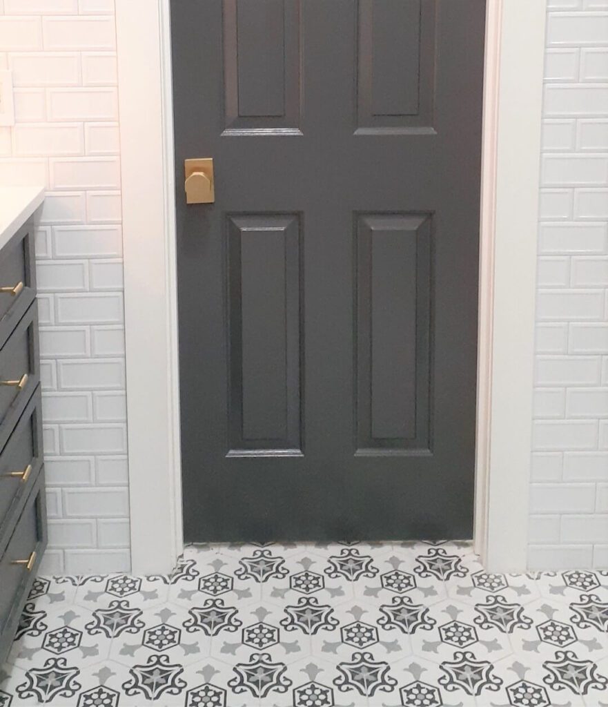 patterned floral hexagonal floor tile