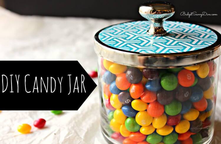 skittles in a candle jar