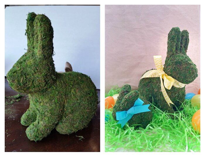 DIY moss covered bunny