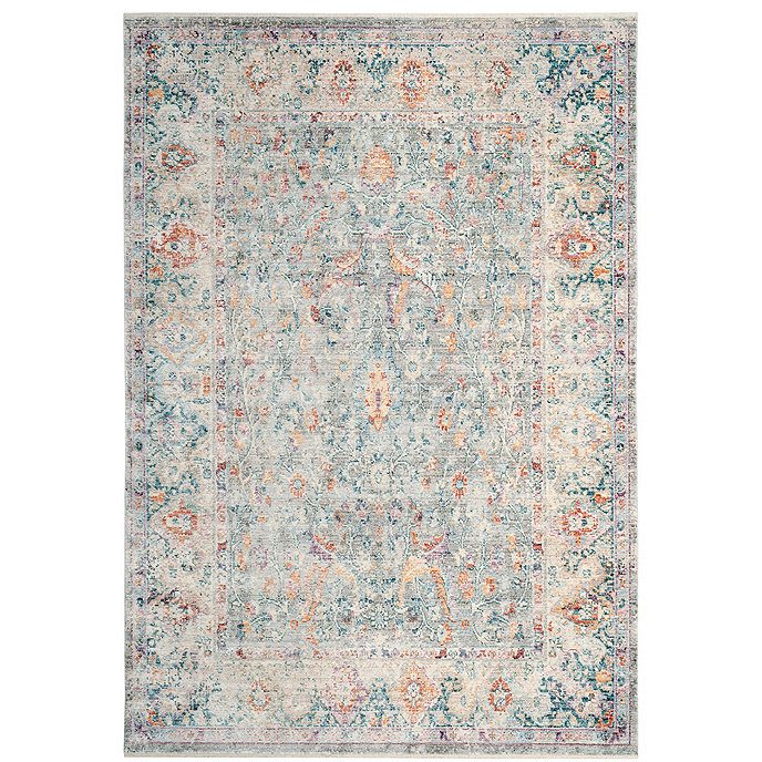 New rug with faded vintage multi-colored pattern