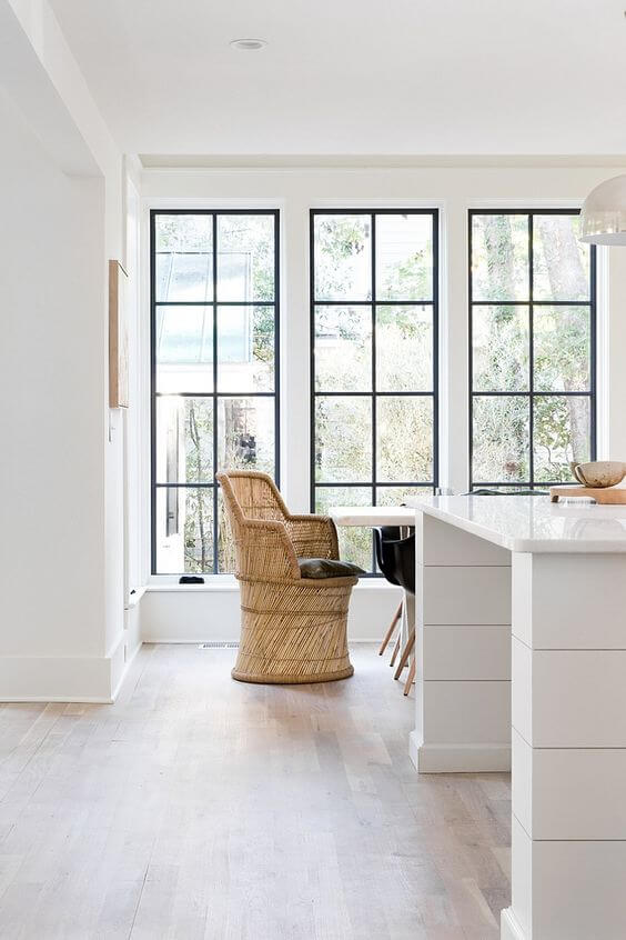 black modern windows with vintage charm