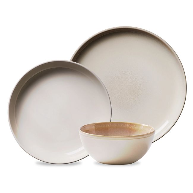 Set of plates and a bowl in cream