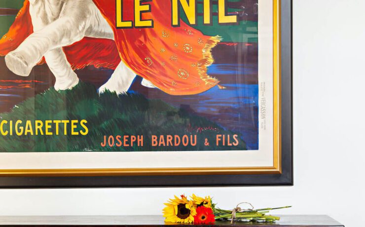 vintage poster in home