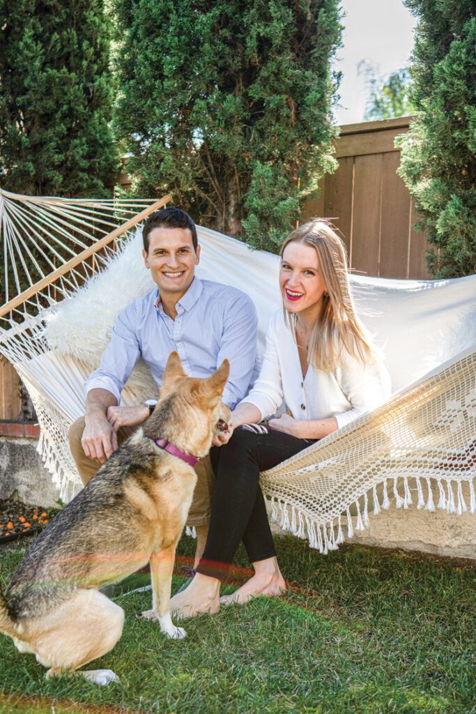 Ana, her husband, and their dog, Napa