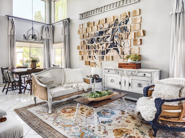 Book wall at Ana Ochoa's home