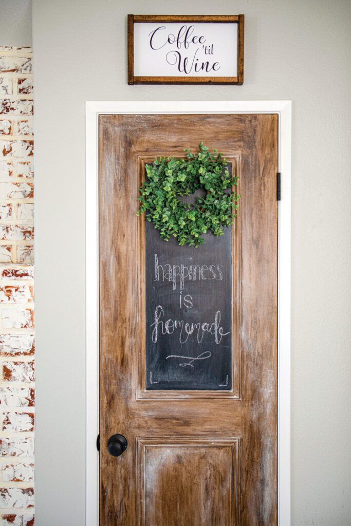 Faux wood look for her pantry door