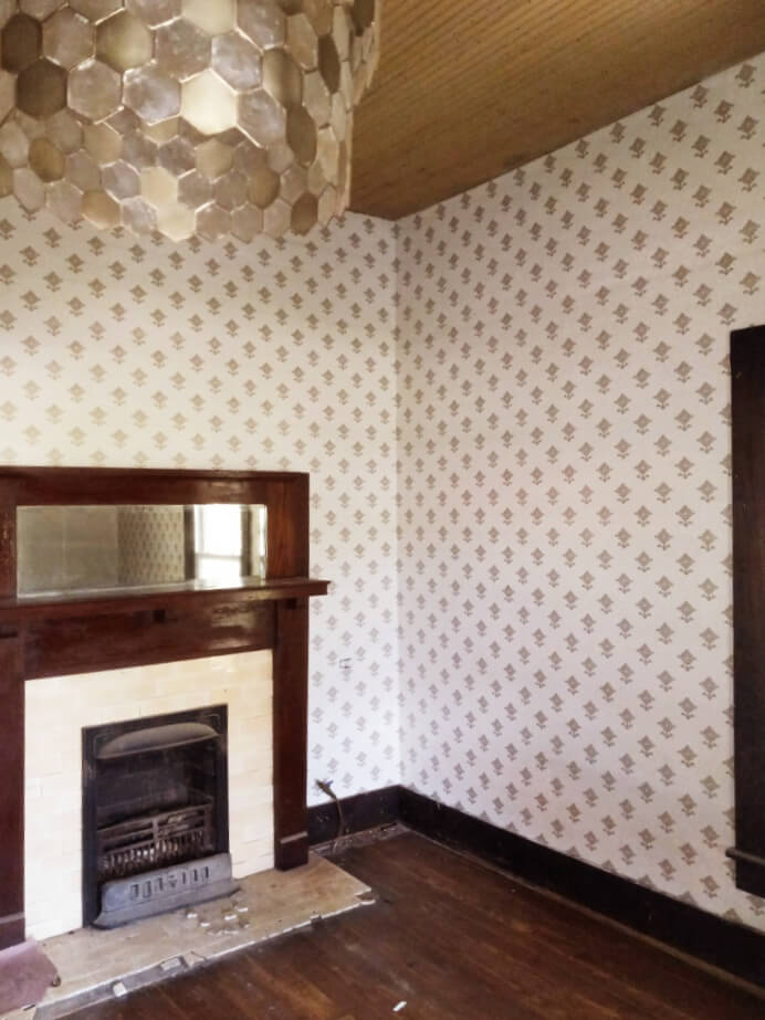 beadboard ceiling in old house