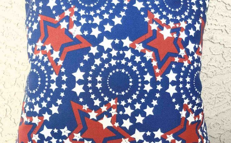 firework pillow red white and blue fourth of july