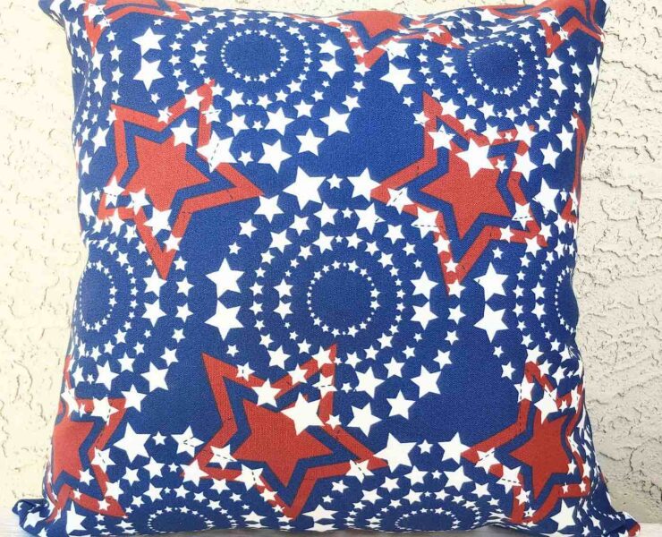 firework pillow red white and blue fourth of july