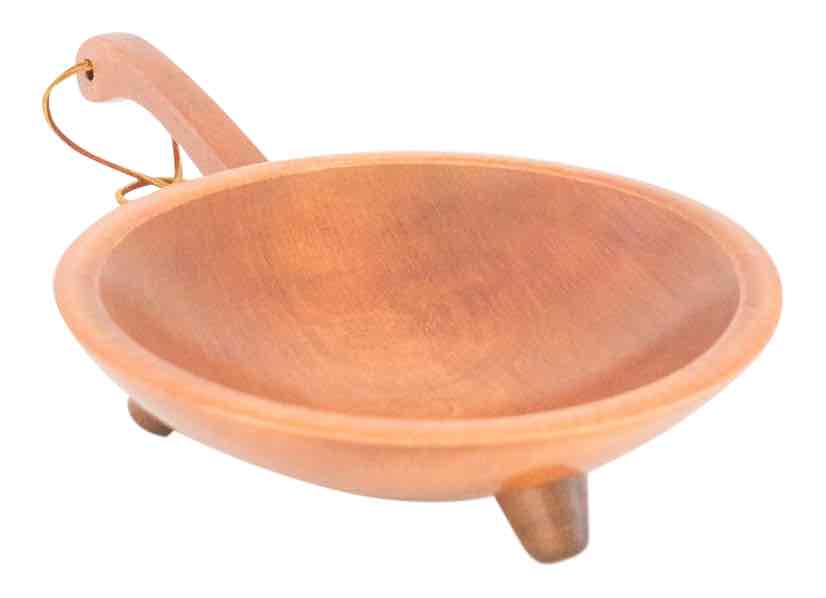 munising oval wooden bowl with handle and feet