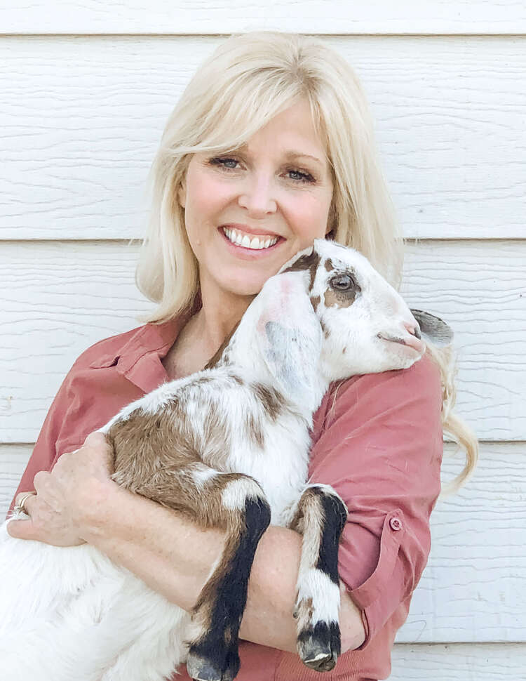 Author Lana Stenner with one of her goats