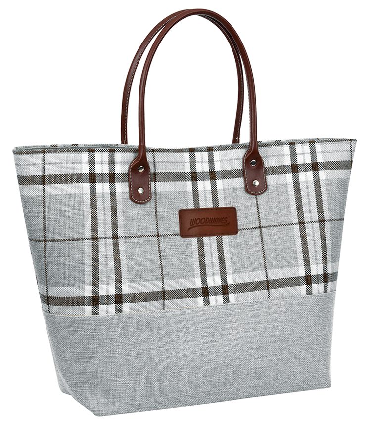 plaid tote bag