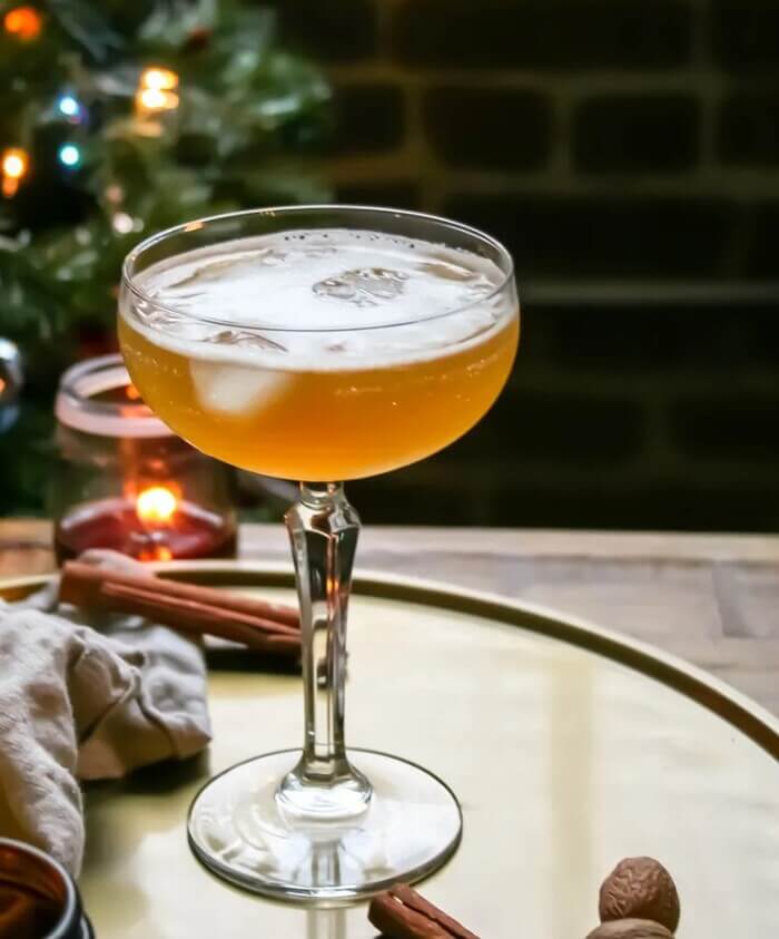 Spiced pear and bourbon cocktail