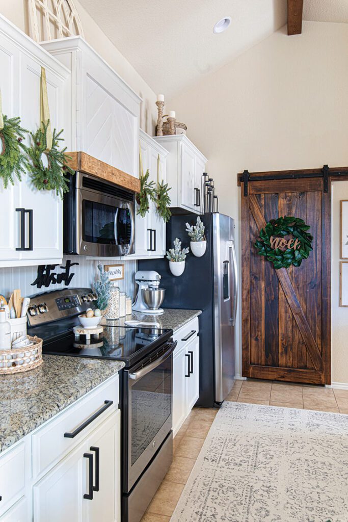 kitchen with fresh greenery