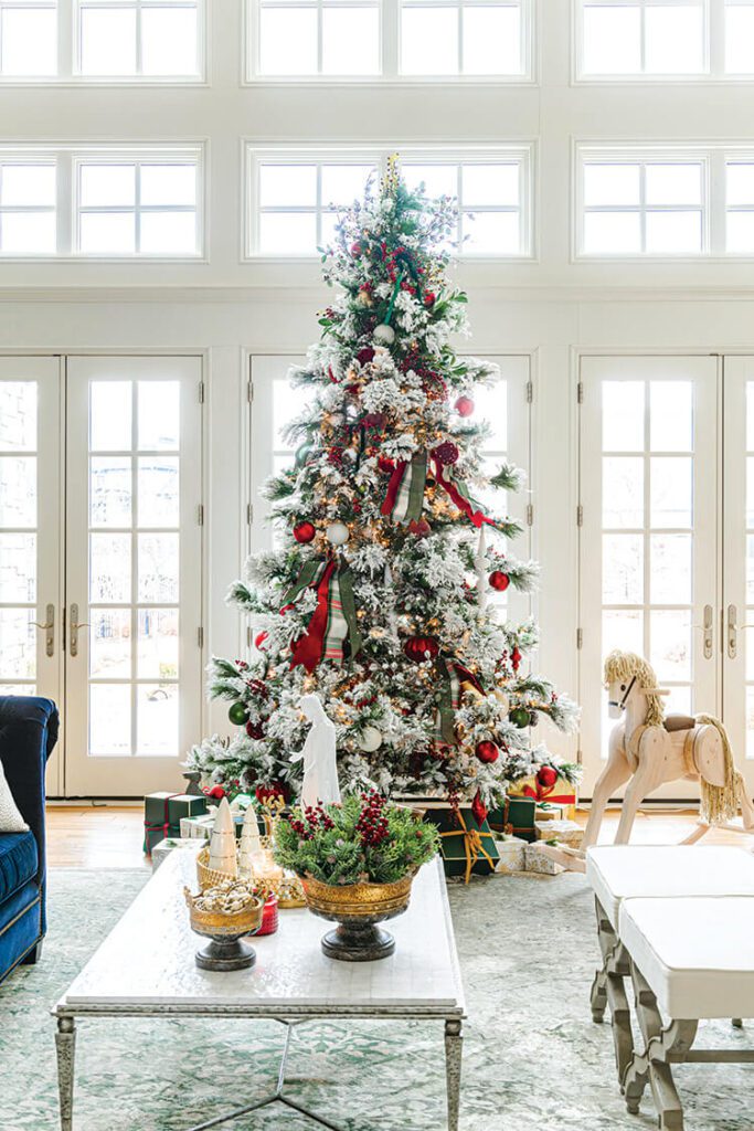 elegant Christmas tree in Utah holiday home
