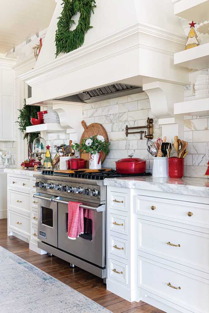 Utah Holly Jolley holiday kitchen white oven hood