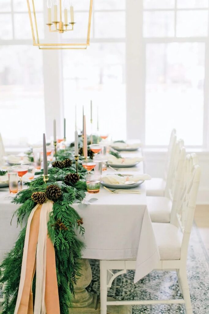 greenery christmas tablescape