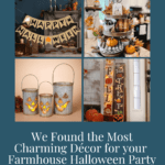 Collection of Halloween party decorations with farmhouse style