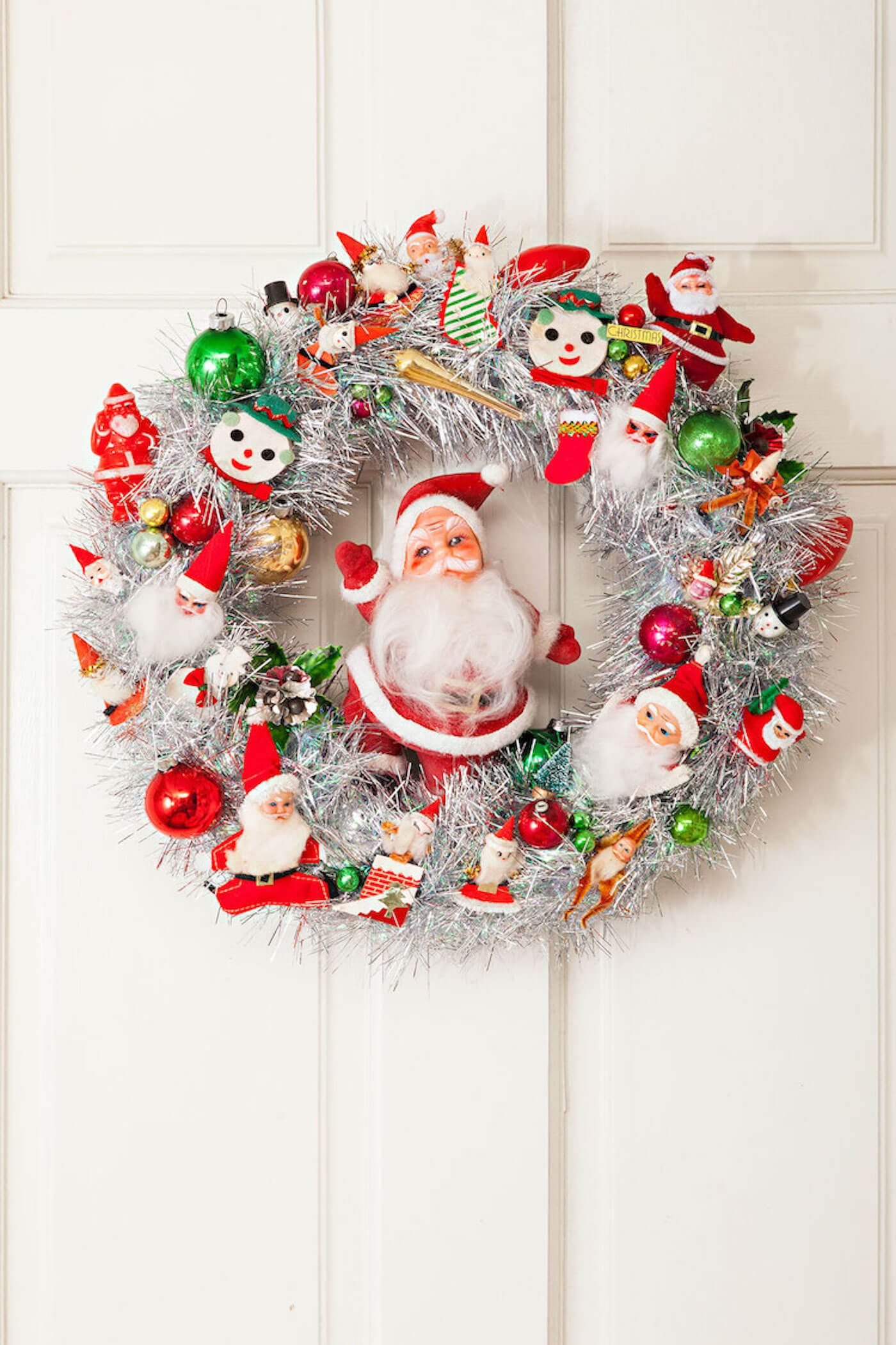 vintage tinsel Christmas wreath