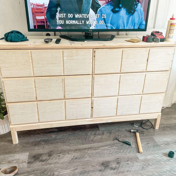 Attach the plywood to the drawer fronts