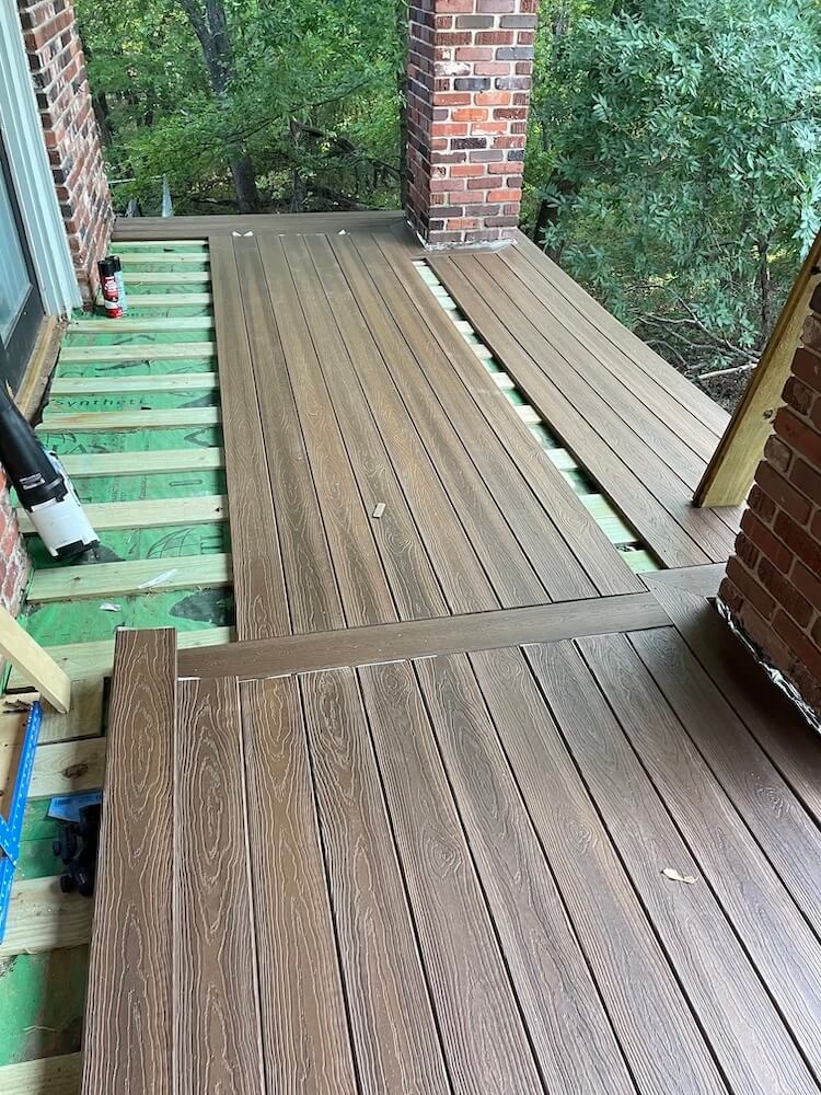 wood decking DIY in progress