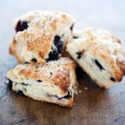 Stack of blueberry lime scones