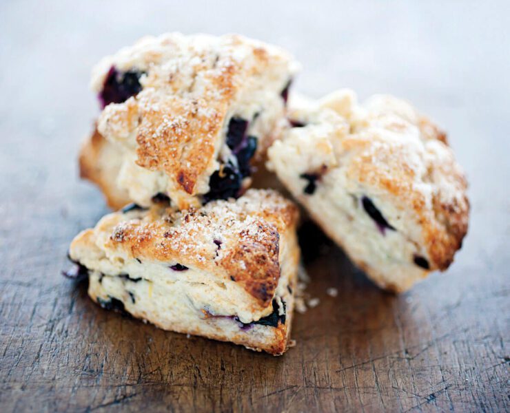 Stack of blueberry lime scones