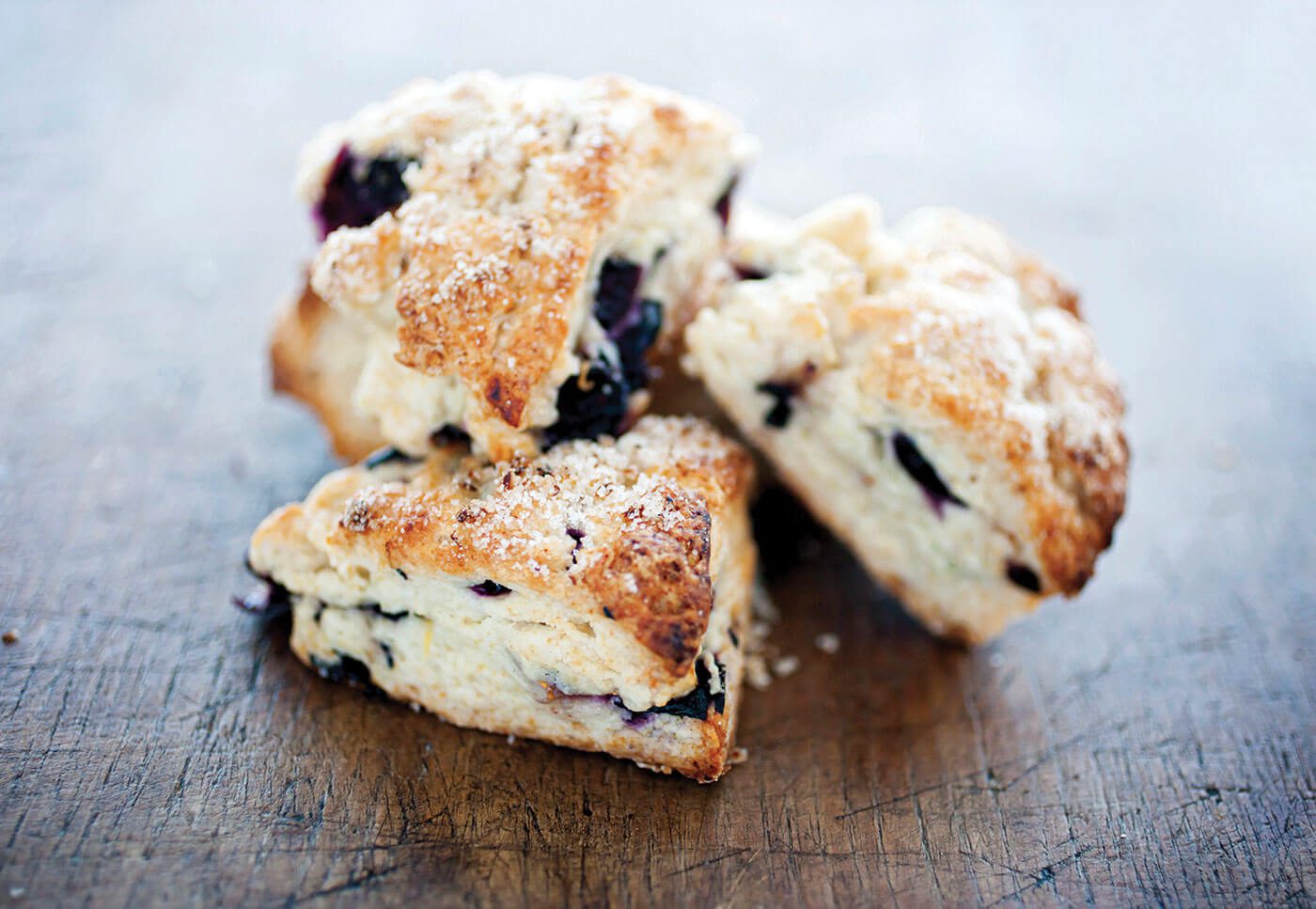 Stack of blueberry lime scones