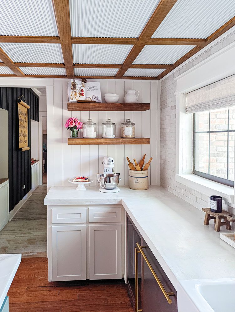 kitchen ceiling tiles in all white kitchen