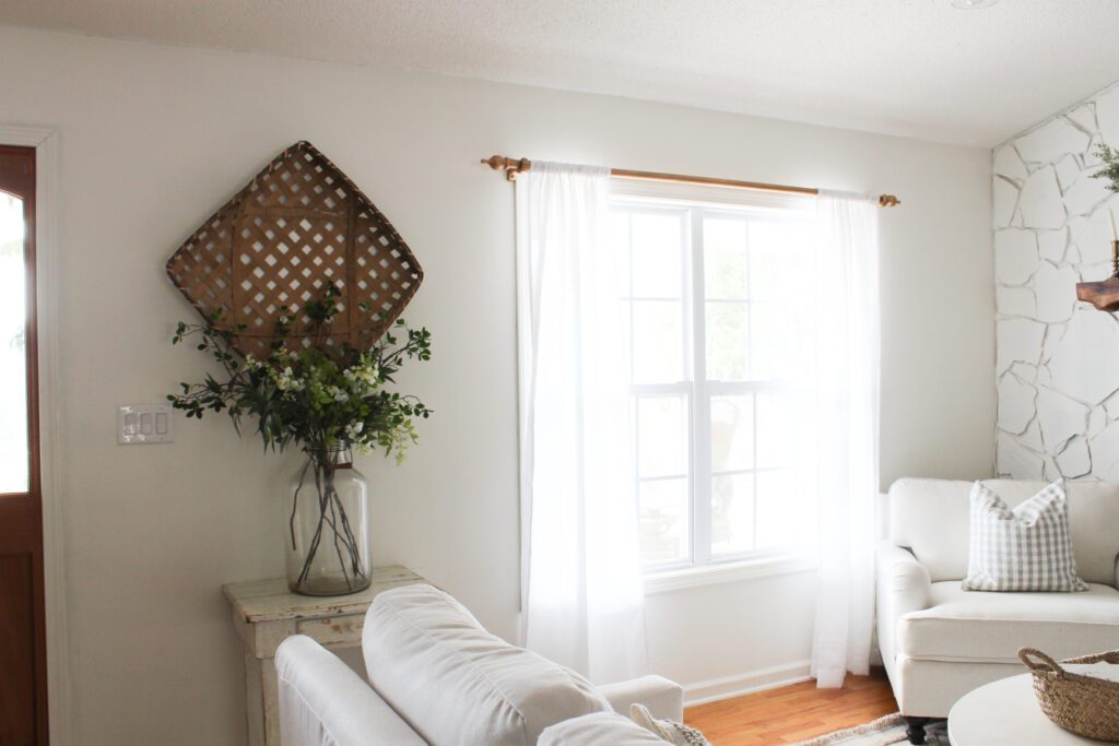 An Easy Curtain Rod Upcycle DIY full view shot