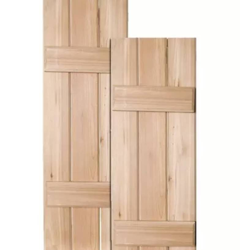 unfinished pine wood shutters cottage style