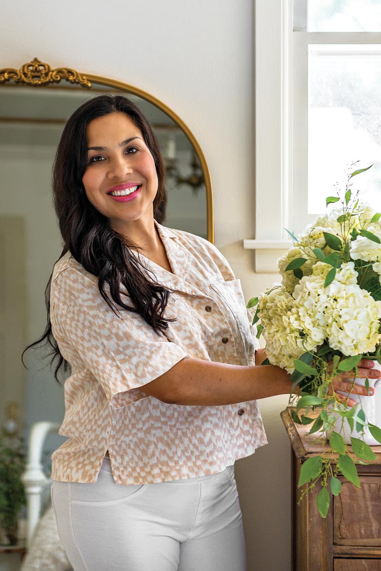 homeowner Cynthia in her farmhouse inspired Chicago home