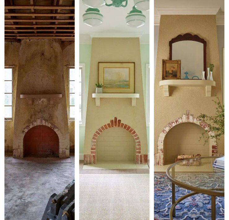 Before, during and after photos with renovation setbacks
