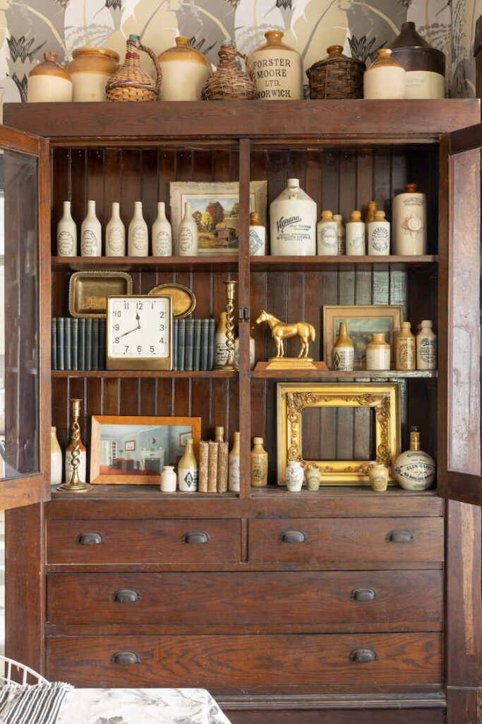 large hutch with repurposed beadboard