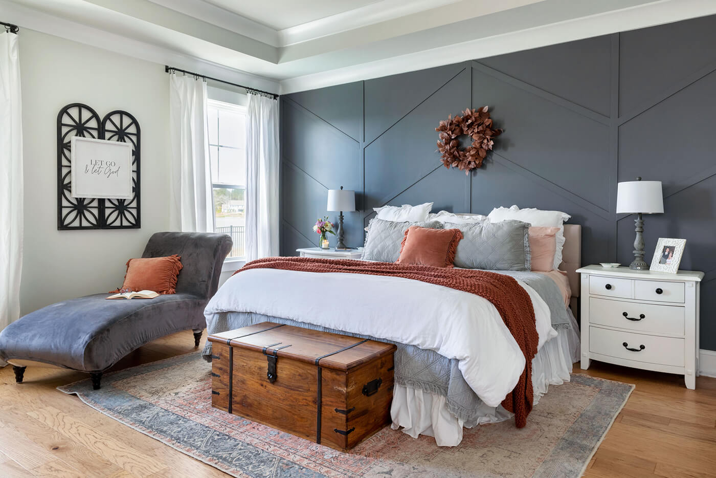 neutral color scheme in master bed room