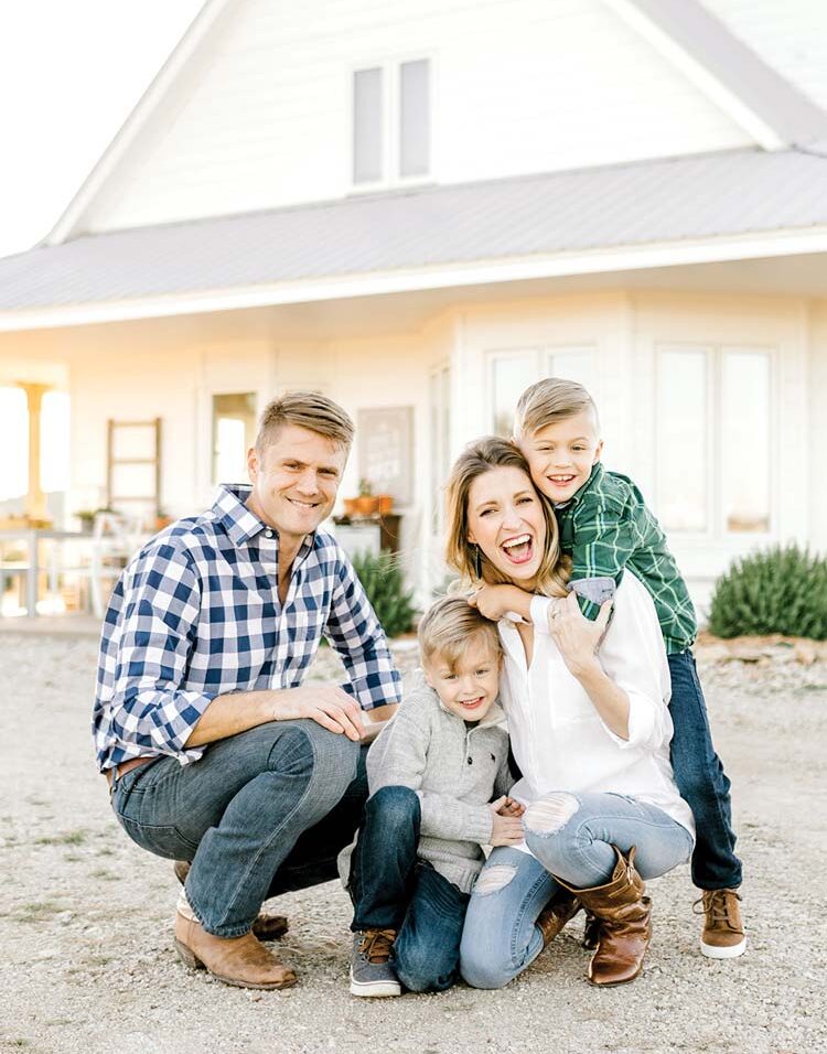 Allison Aars of The Festive Farmhouse with her family