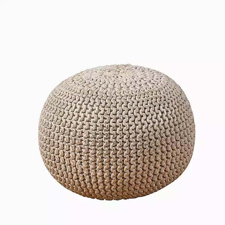 Jute rope pouf ottoman