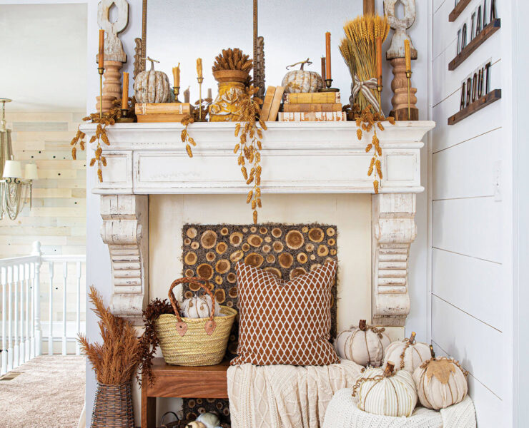 Fall mantel with fall essential oils