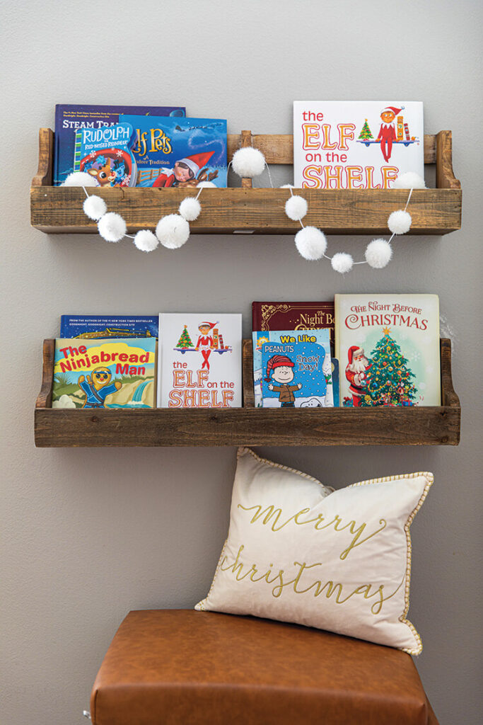 Christmas picture books in kids room