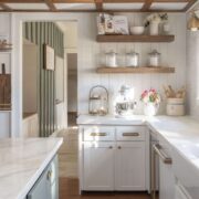 White farmhouse kitchen with beginner DIY projects