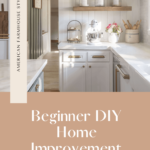 White kitchen for beginner DIY projects with text