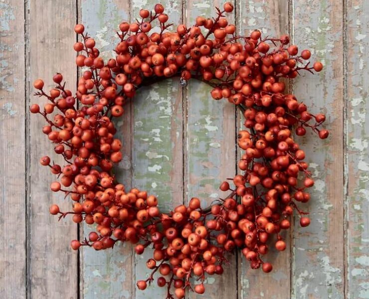 Autumn Wreath or Candle Ring of Orange Cranberries